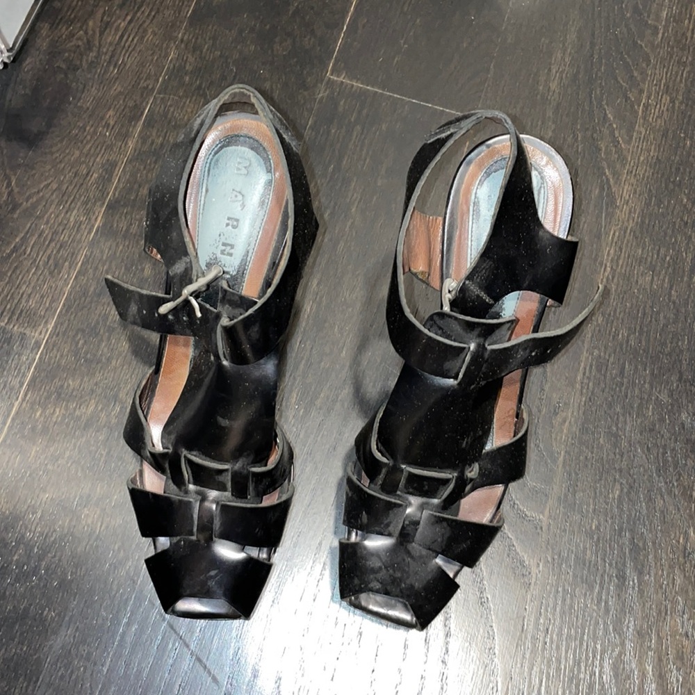 Marni black heels patent size 40